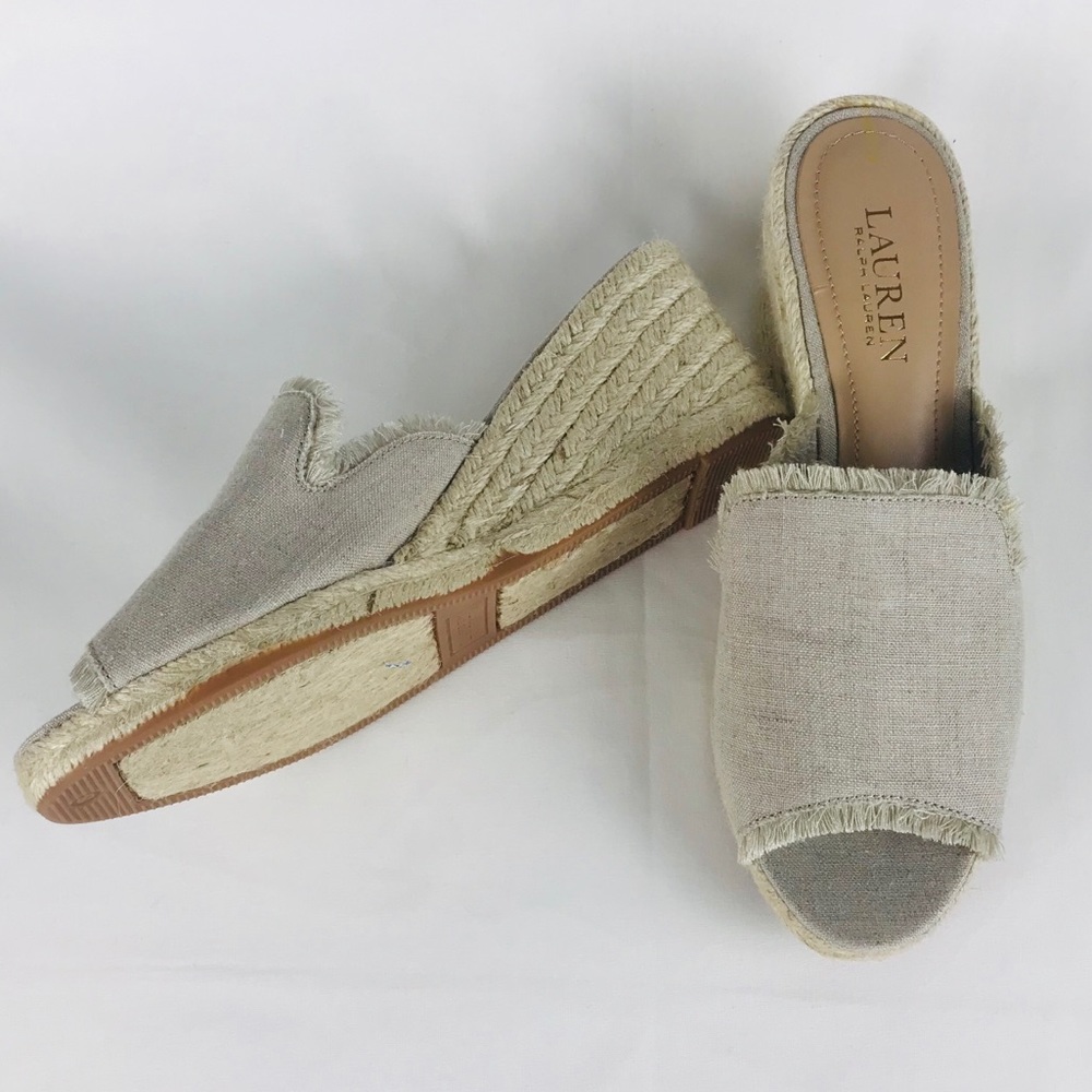 RALPH LAUREN Beige wedge Sandals woman size 8 - Picture 3 of 7